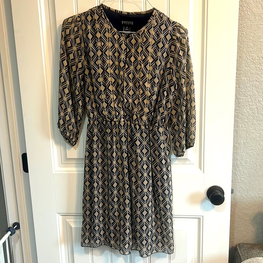 Navy blue and cream